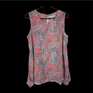 Fever Blouse Womens Medium Silky Top Sleeveless Asymmetrical Hem Ladies NWT